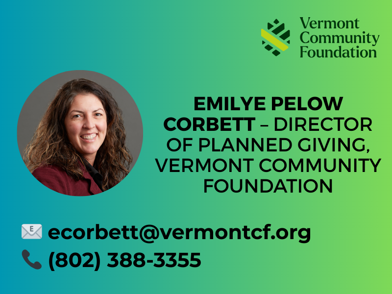 Emilye Pelow Corbett, Vermont Community Foundation